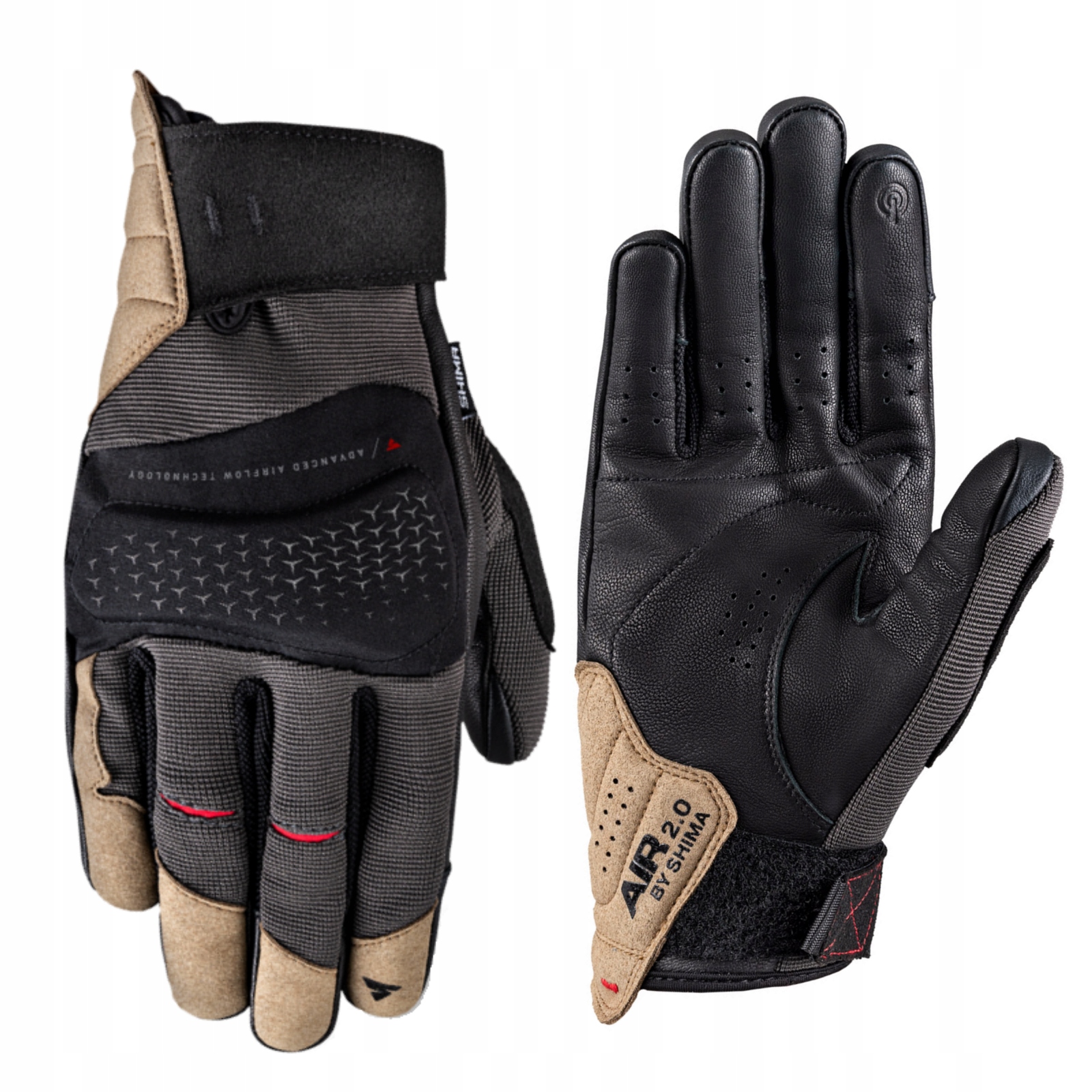 Rękawice motocyklowe SHIMA AIR 2.0 BROWN GRATIS Kolor brązowy czarny inny