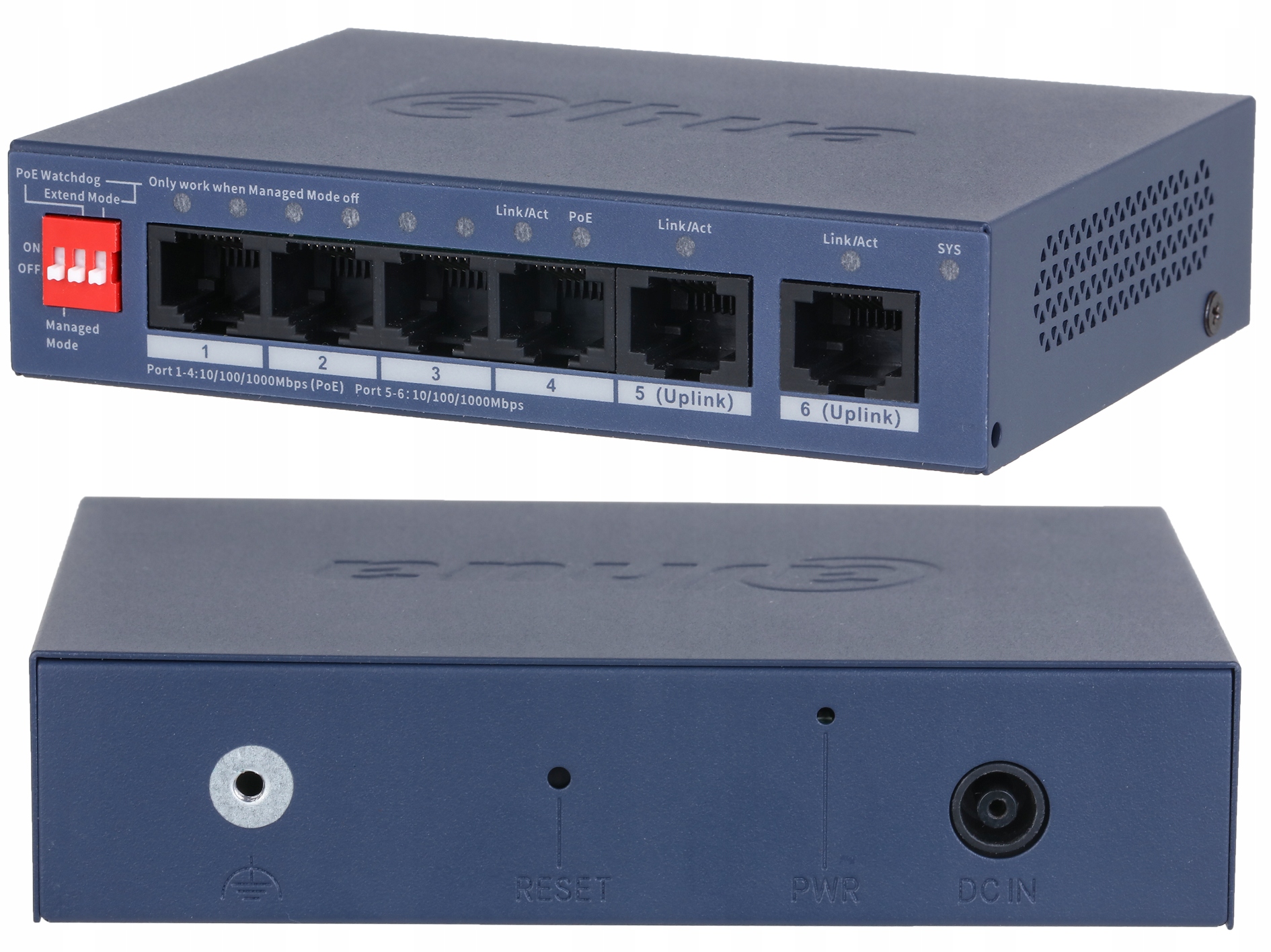 Switch Poe Dahua 4xPoE +2xUplinks Gigabitový CS4006-4GT-36 Smart PoE