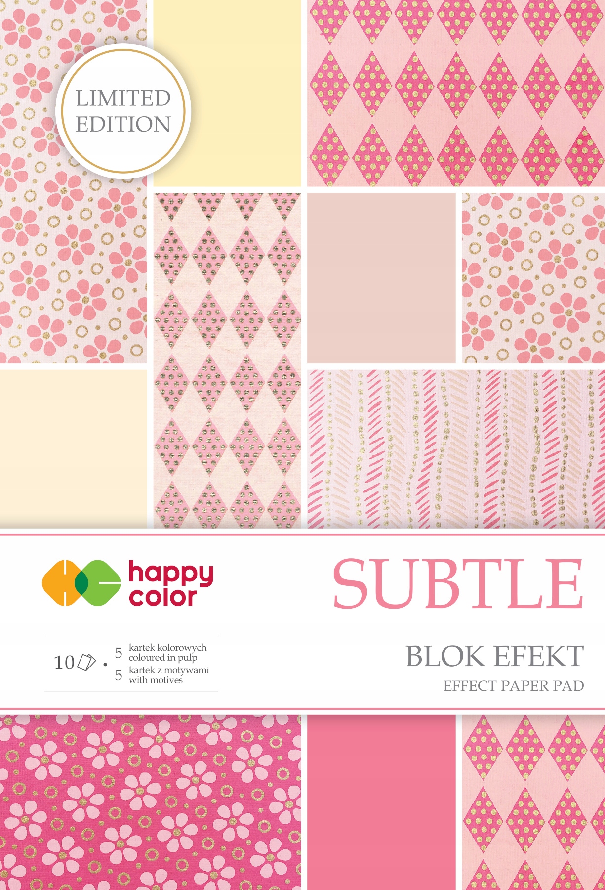 Happy Color BLOK EFEKT Z MOTYWAMI SUBTLE A4 170-220 g 10 kartek