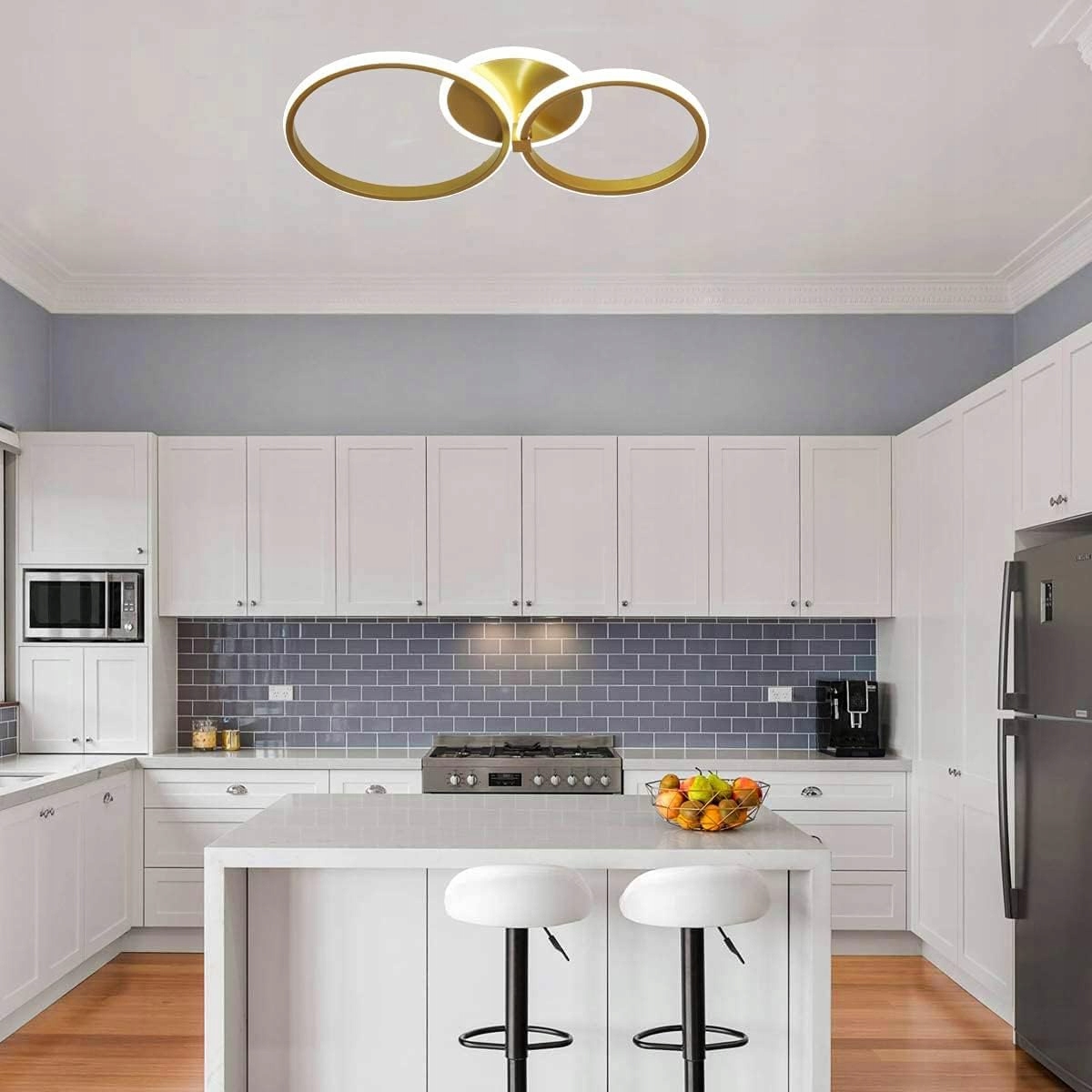 LAMPA SUFITOWA LED PLAFON ŻYRANDOL ZŁOTA 6000K 42W Rodzaj lampy Sufitowe - wiszące