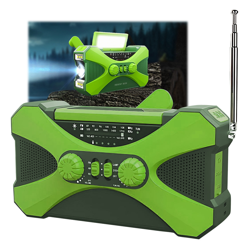 Solární Rádio S Klikou Am Fm 10000 mAh Powerbank Sos