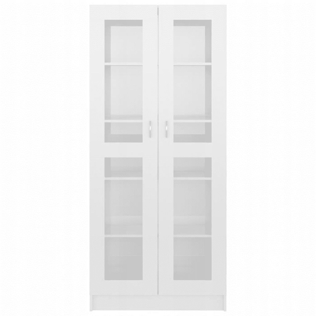 Witryna, wysoki połysk, biała, 82,5x30,5x185,5 cm, Wysokość mebla 185.5 cm