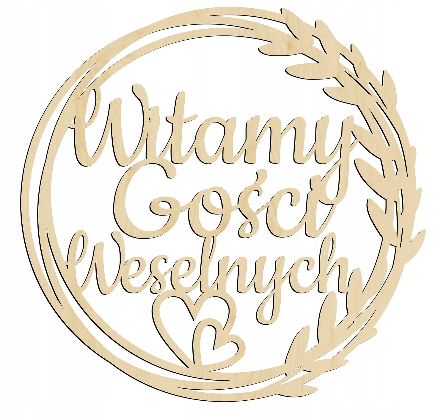 

Obręcz koło wesele Witamy Gości Weselnych 50cm