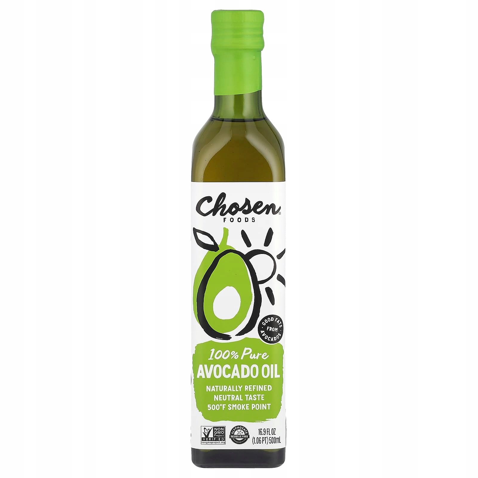 Levně Chosen Foods, 100% čistý avokádový olej, 500 ml