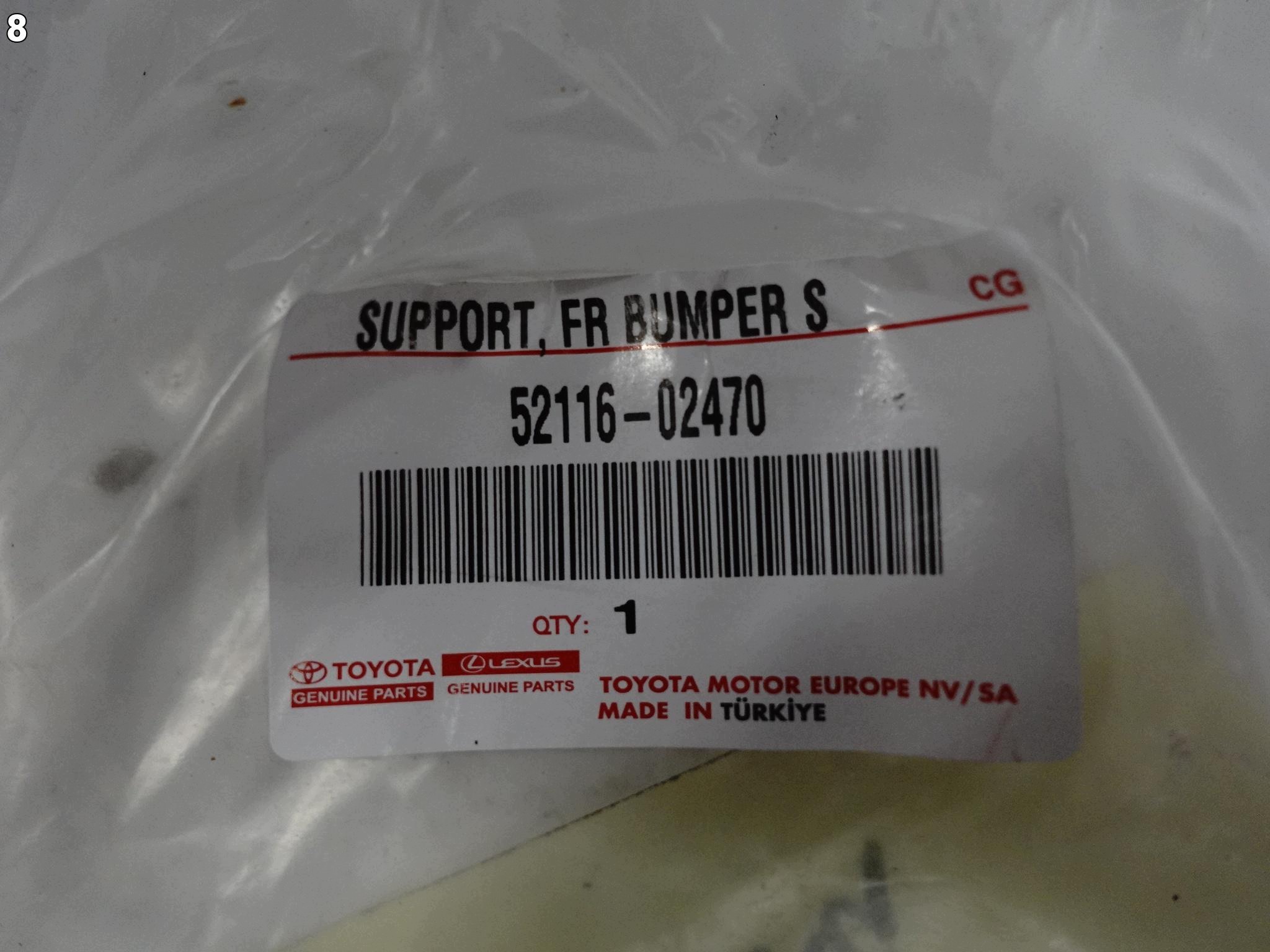 TOYOTA COROLLA E21 XII 18- support holder W bumper front left ORG