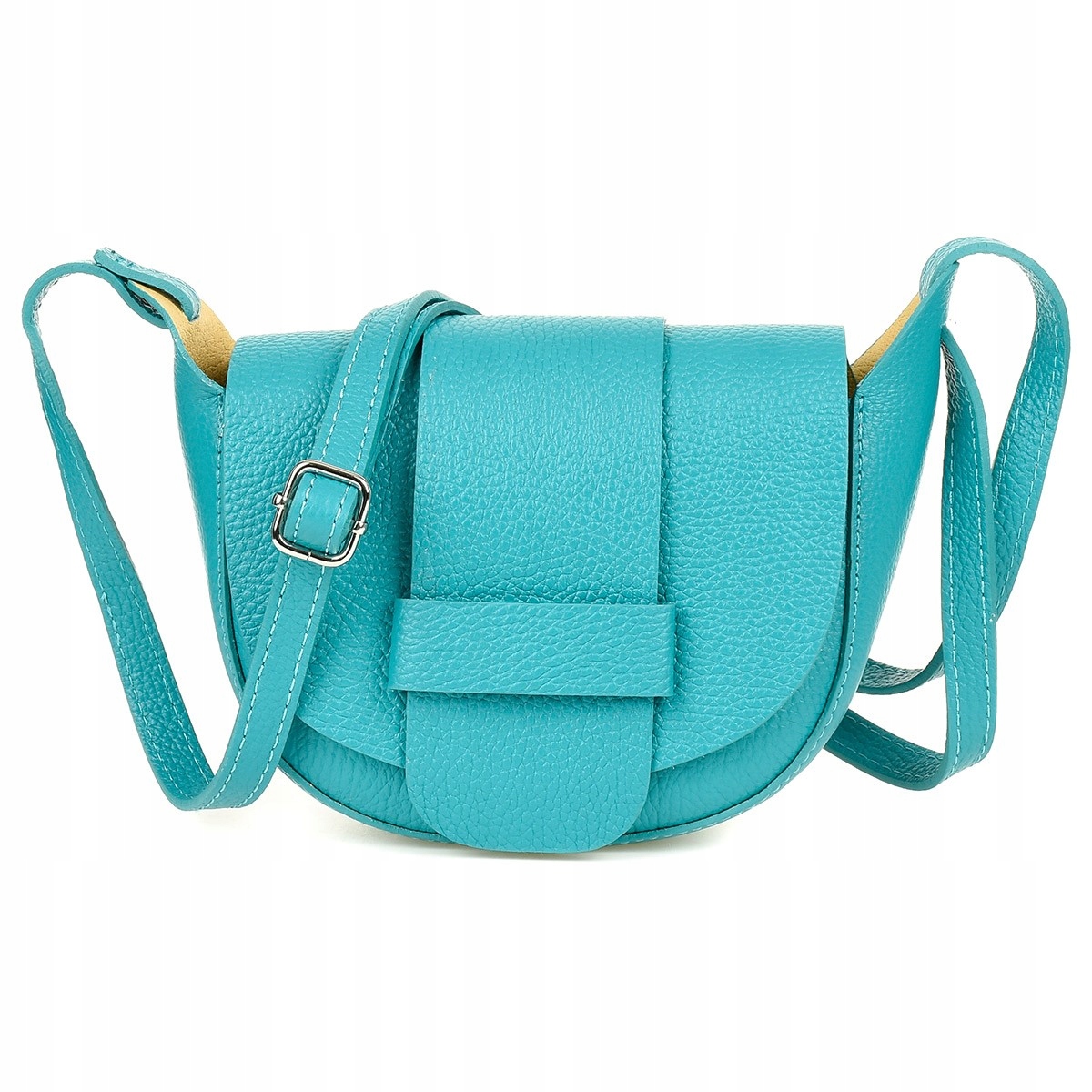 Vera Pelle Dámská kožená malá kabelka Přes Rameno modrá X41