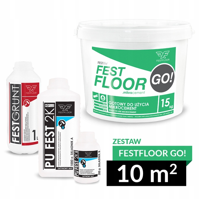 mikrocement Festfloor Go! Zestaw 10m2 Zrób to Sam