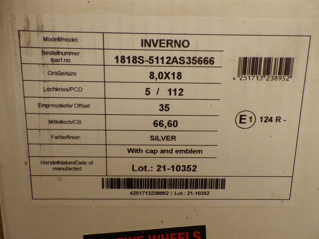 DIEWE INVERNO 18 X 8.0J 5x112 ET35 66,6 disk