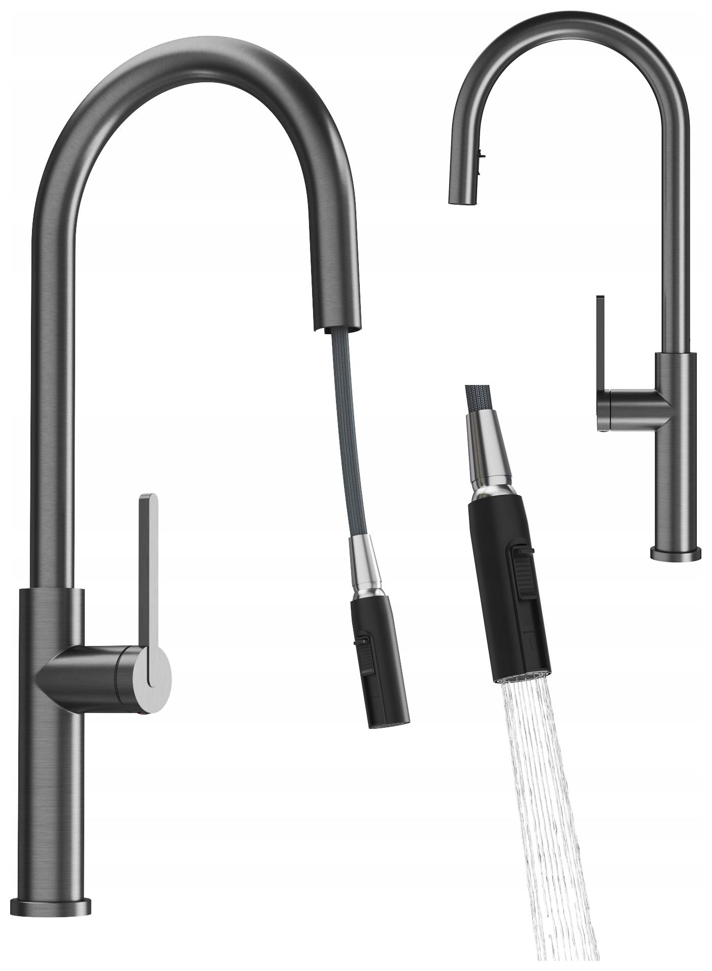 Kuchynská Batéria S Výsuvnou Hubicou Gun Grey Dvojfunkčná Prati