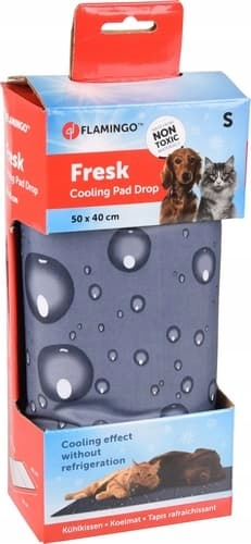 Levně Flamingo Chladící podložka šedá vzor kapky S 50x40cm