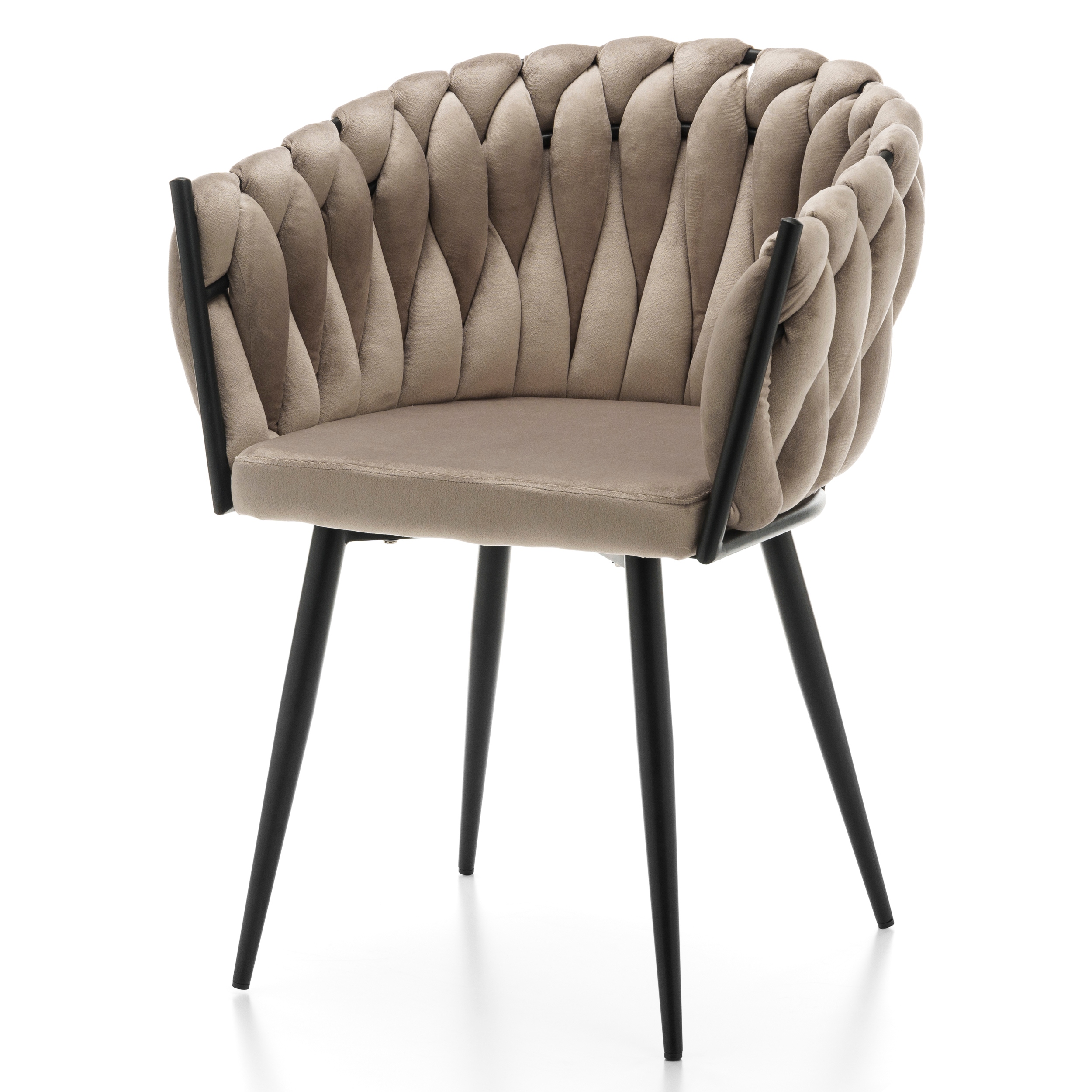 KRZESŁO TAPICEROWANE PLECIONE GLAMOUR SALON WELUROWE NOWOCZESNE LATINA Model LATINA