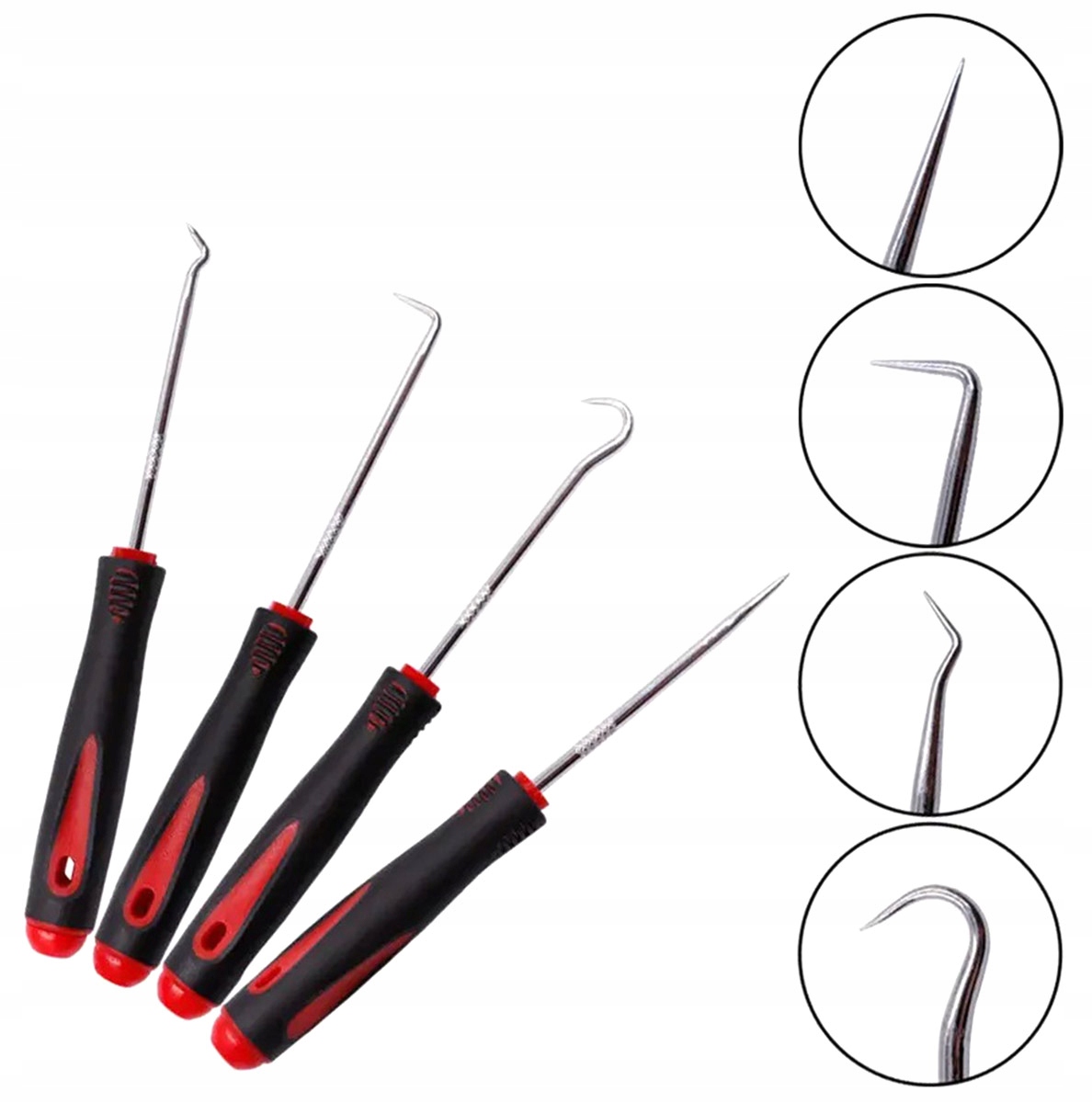 Haczyki Narzędziowe Haki Stalowe Do Uszczelek Oringów Zestaw Haków 4 sztuki