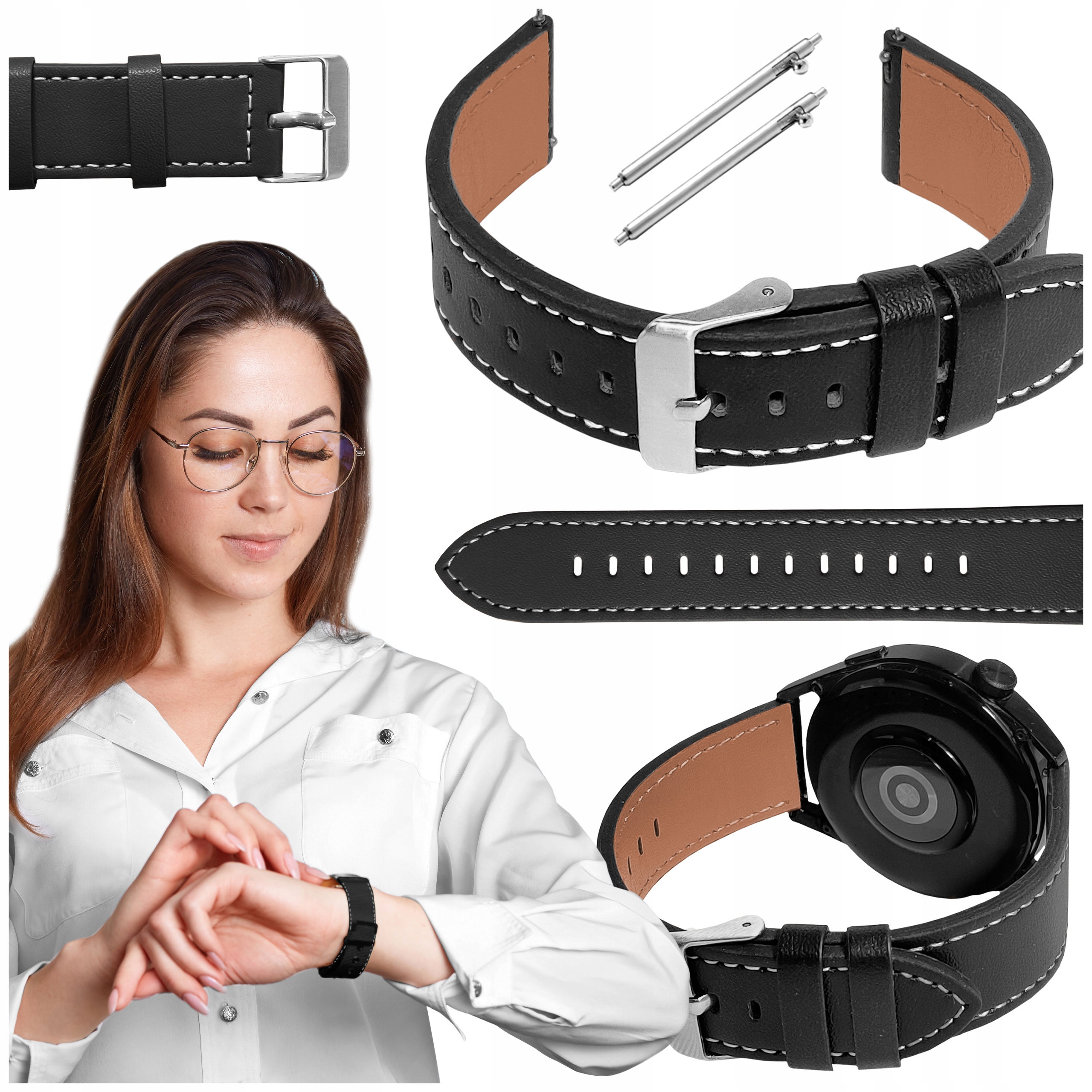 Pasek do Samsung Galaxy Watch 5 PRO 45mm smartwatch czarna opaska 20mm