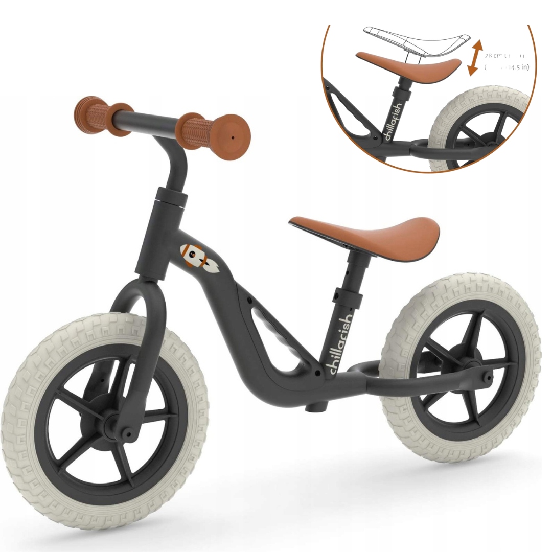 Rowerek biegowy Chillafish Charlie 10" lekki regulowany 18-48 mies. czarny