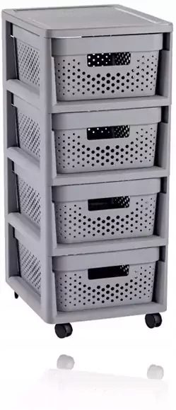 CURVER REGAŁ INFINITY NA KÓŁKACH 4x11L AŻUROWY JAS