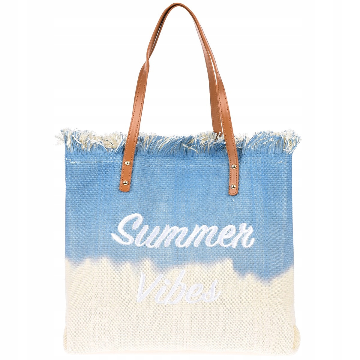 Plážová taška bavlněná velká na léto, rukojeti, zip