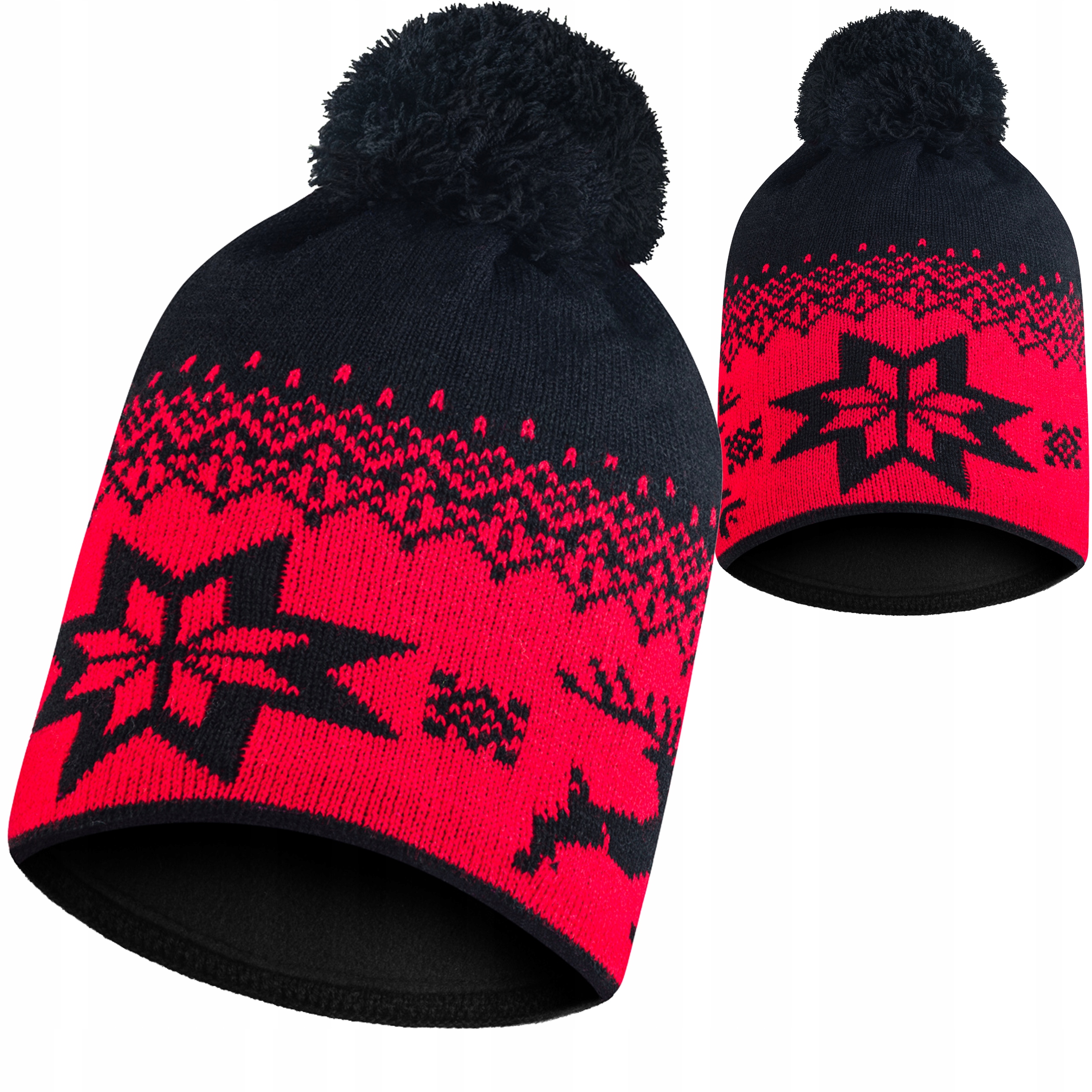 

Czapka zimowa czarna z pomponem polar termoaktywny