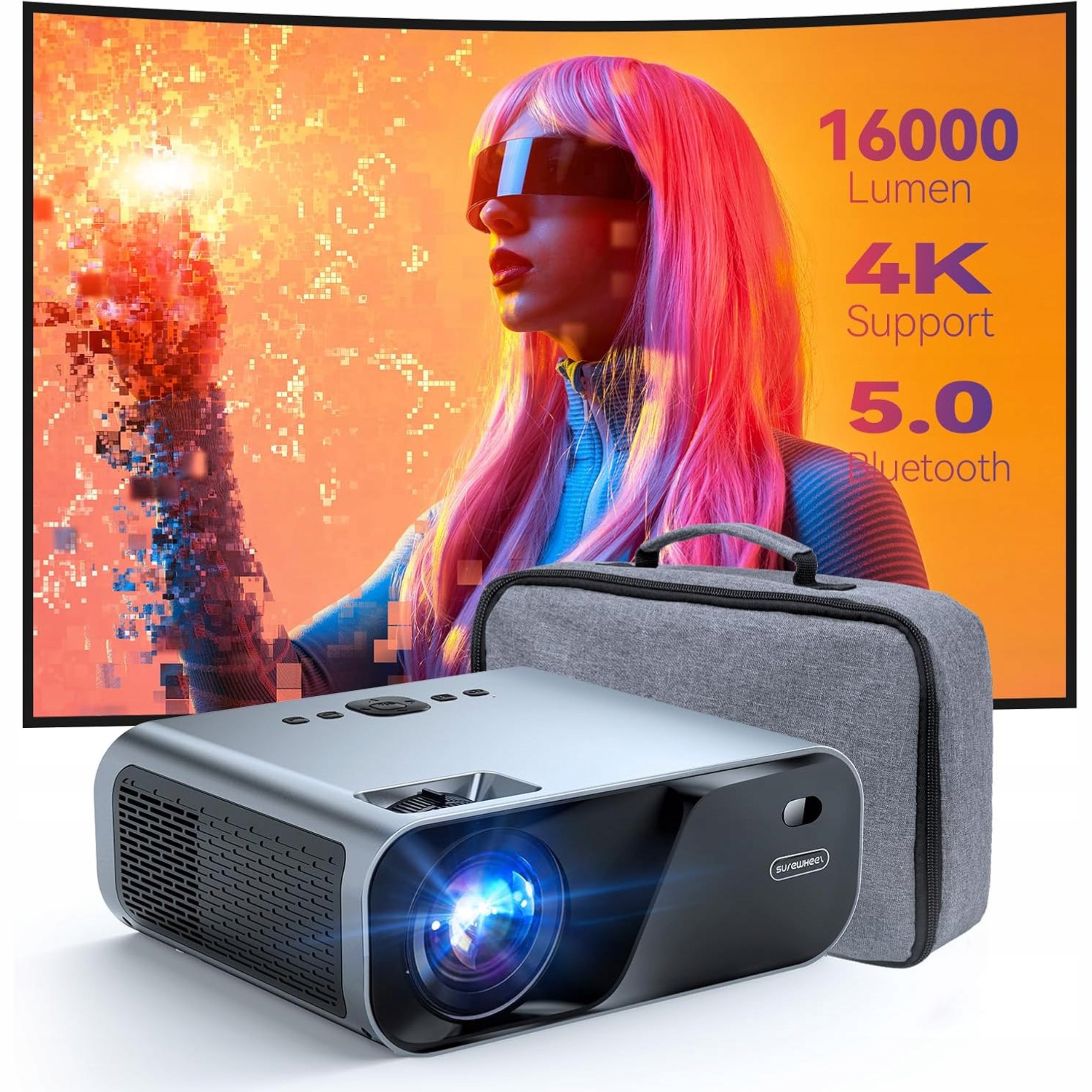 Projektor Full Hd 1080p 12000lm WiFi 5G Bluetooth Domácí kino Hdmi Usb