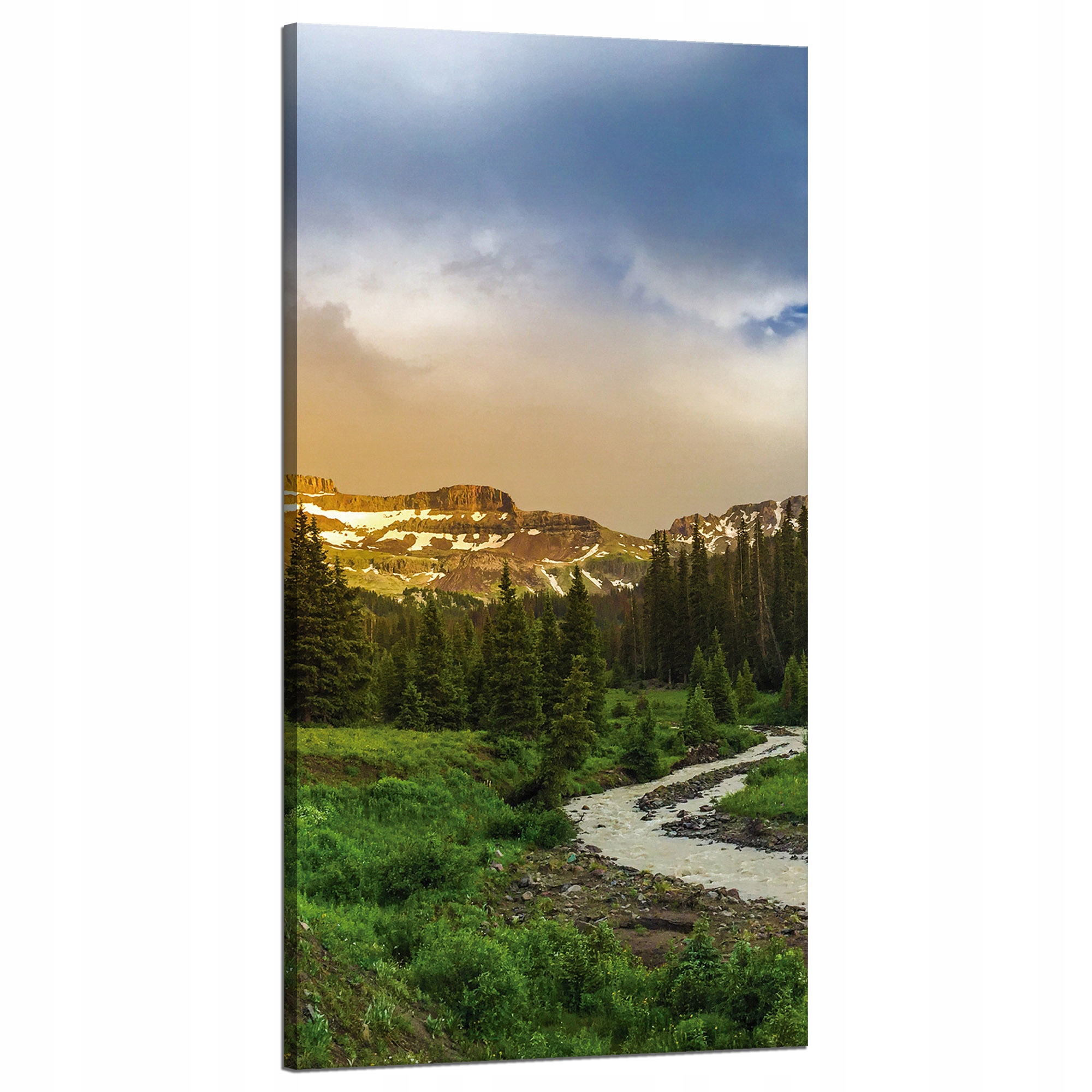 Obraz na plátně Stezka uprostřed hor Les Stromy Slunce 60x120 cm
