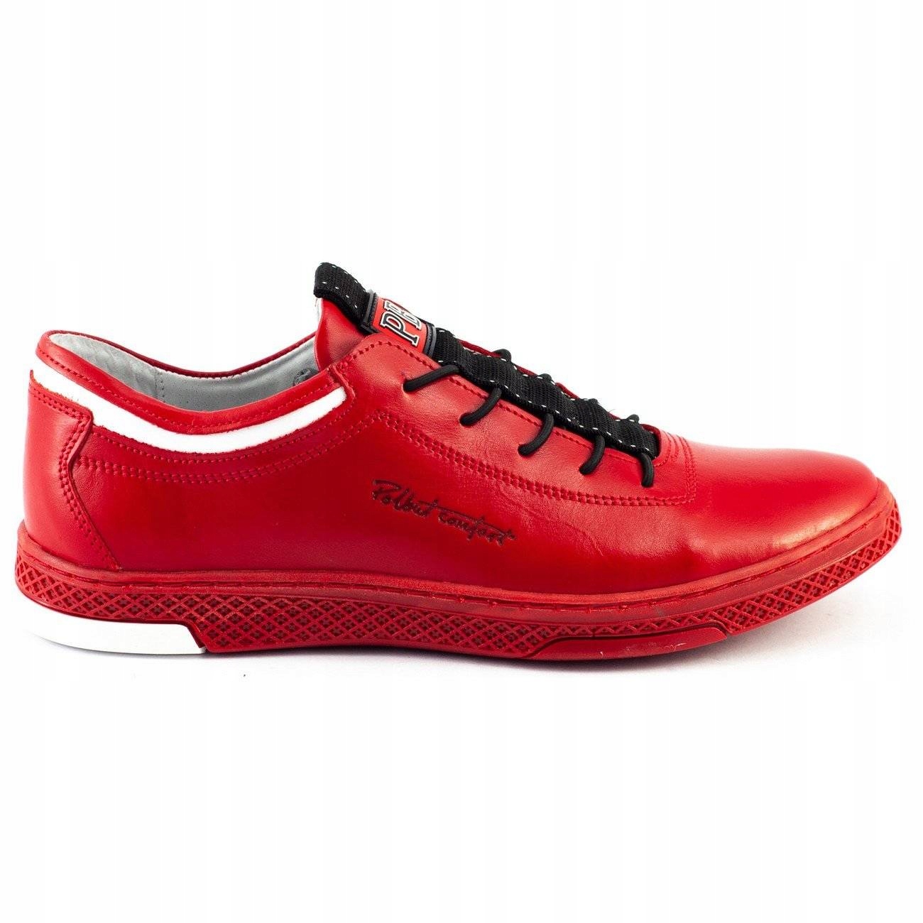 

Buty Męskie Skóra Casual K23 Czerwony Polskie 44