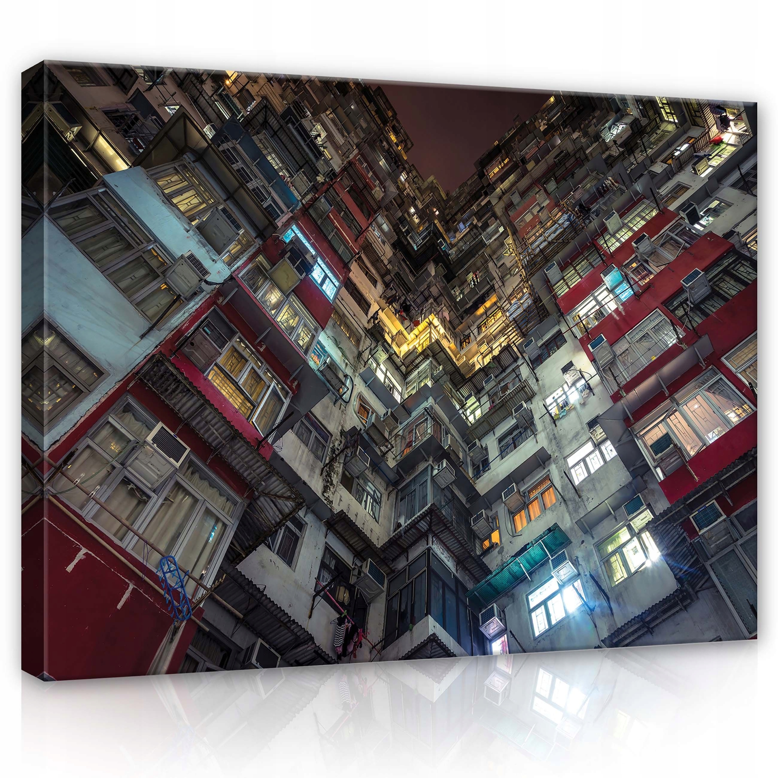 Obraz 100x75 Hustota městská budova výška okna světlo noc architektura