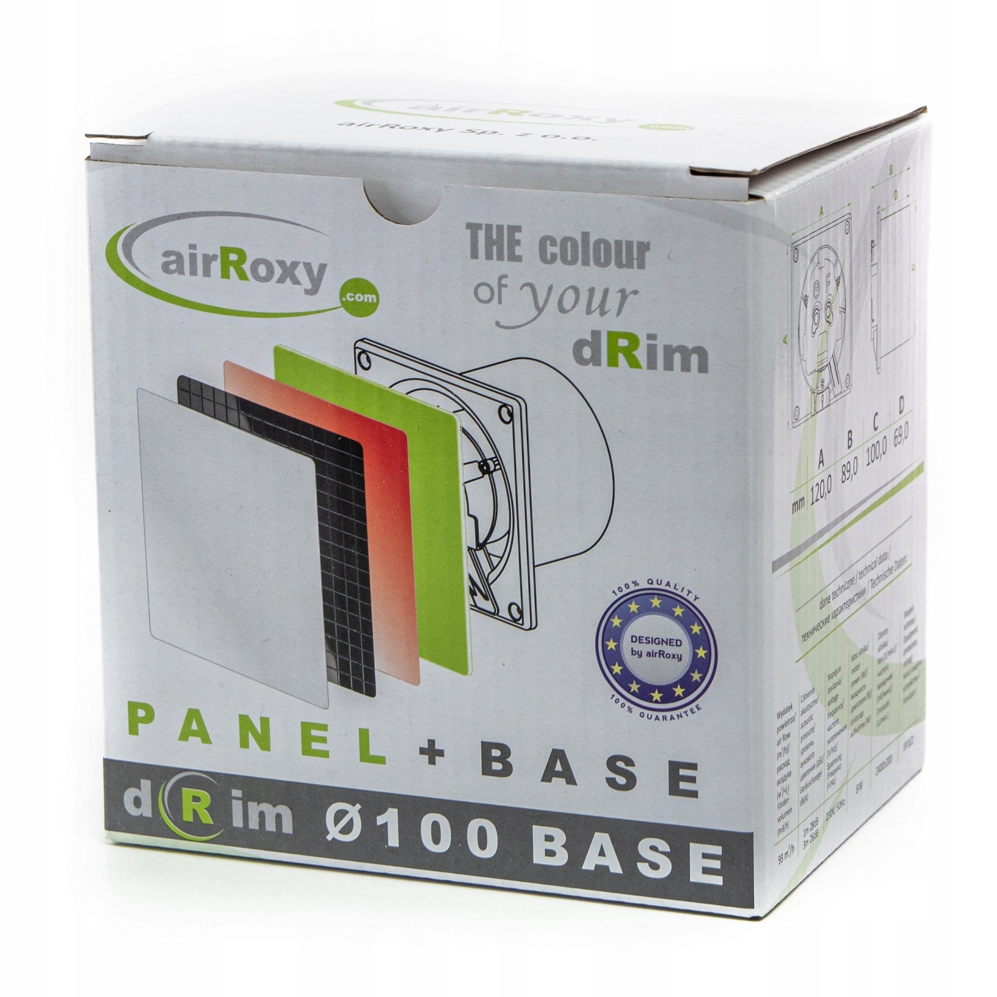 WENTYLATOR DOMOWY DEKORACYJNY CICHY PLEXI BIAŁY MAT TIMER 100mm Kod producenta 01-062PBM