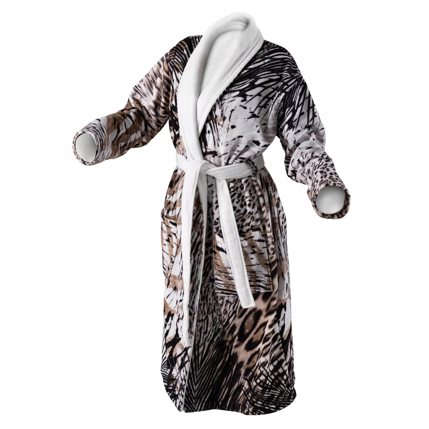 Dámský froté župan Eva Minge Eurofirany zvířecí potisk panterka M/L