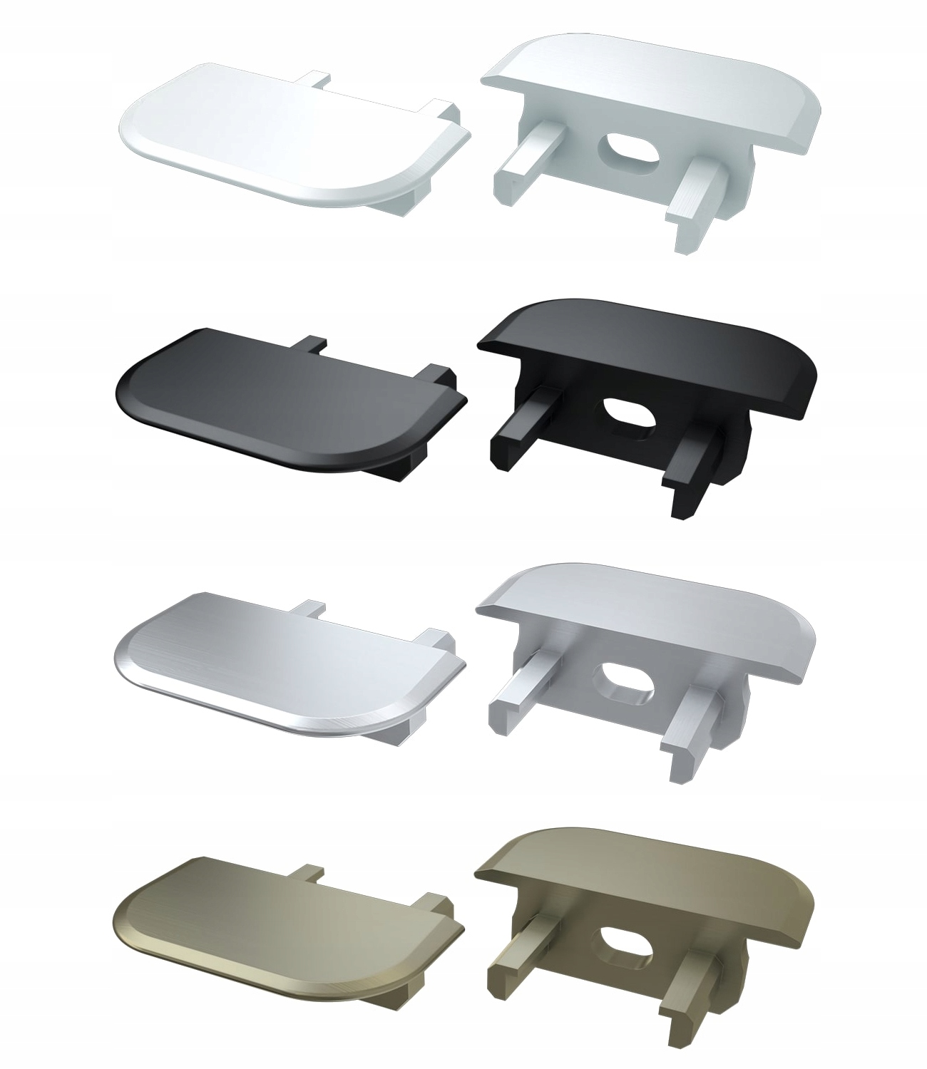 ZAŚLEPKA DO PROFILU TYPU Z SZARA CZARNA BIAŁA INOX Typ zaślepka