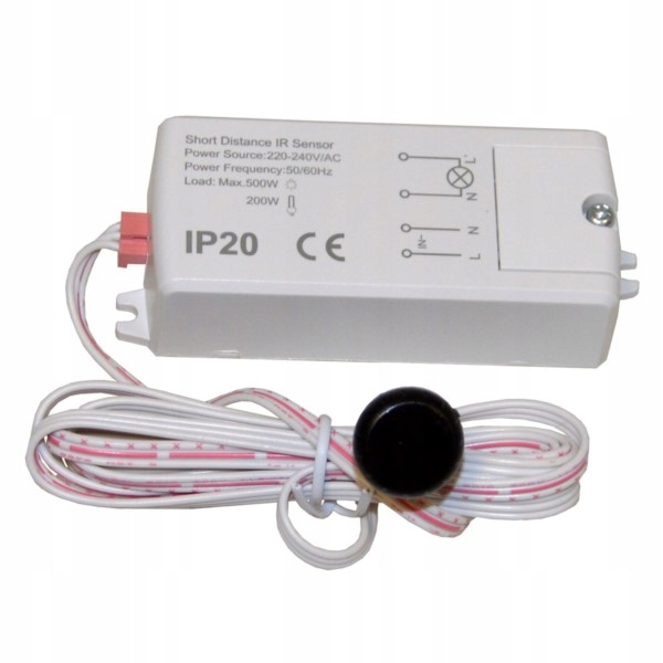 CZUJNIK RUCHU Z ZEWNĘTRZNĄ SONDĄ LED BEZDOTYKOWY 230V BIAŁY WŁĄCZNIK 6CM Typ Podtynkowy