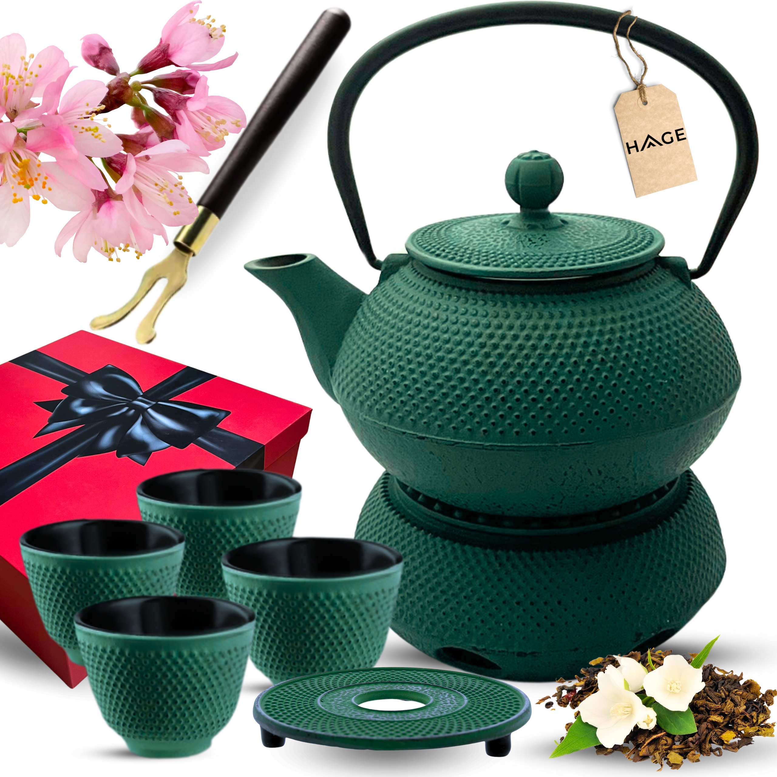 Konvice Litinová Smaltovaná Čajová Konvice 0,9 L S Ohřívačem, Dárek