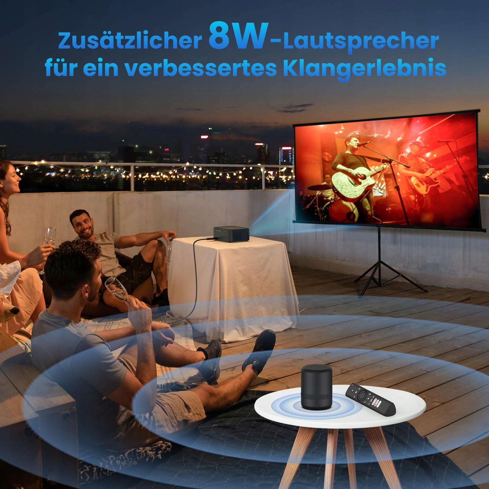HOPVISION Projektor 4K Full HD 1080P WiFi6 Bluetooth Netflix YouTube PS5 — miniatura 3