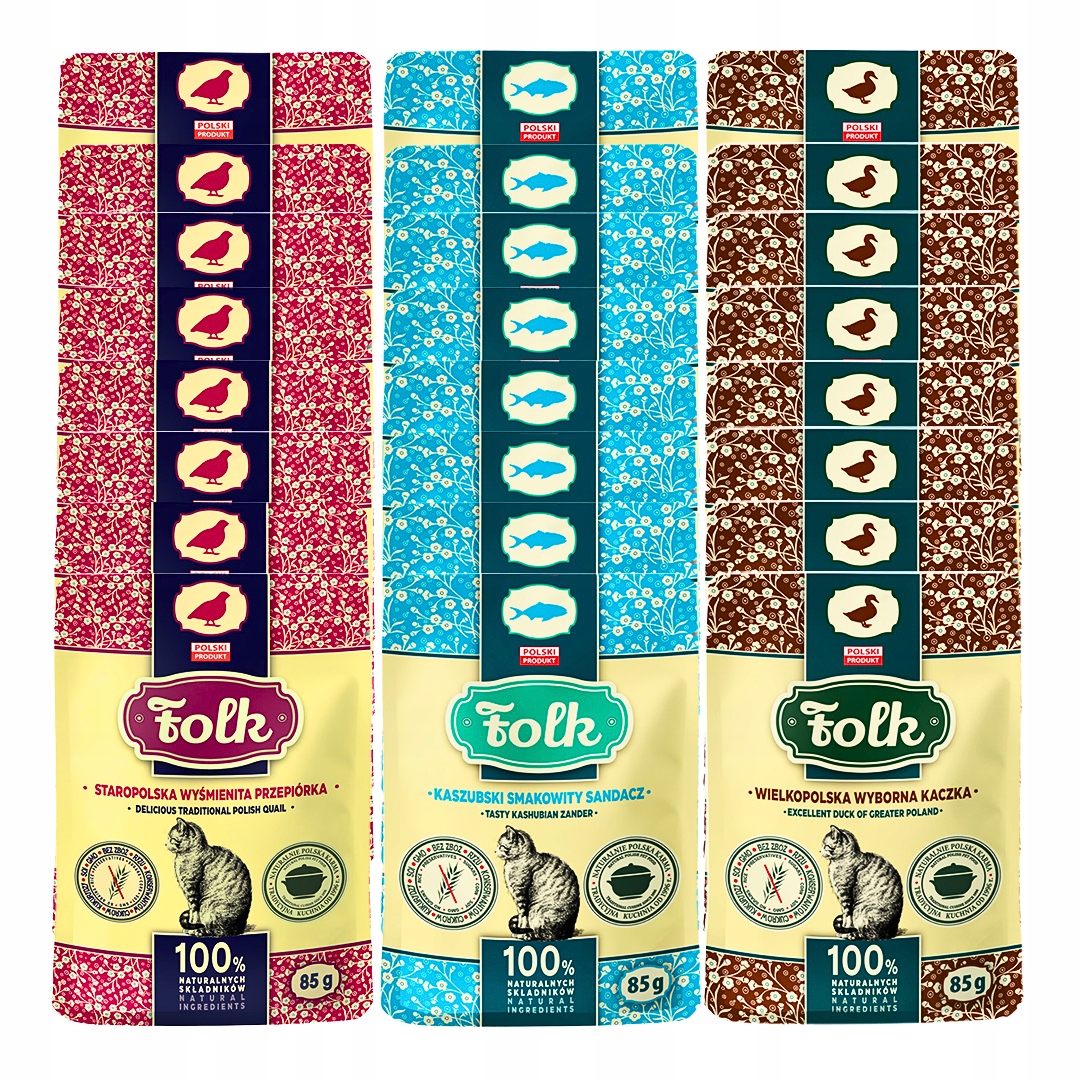 Folk mokra karma dla kotów mix smaków 24x85g