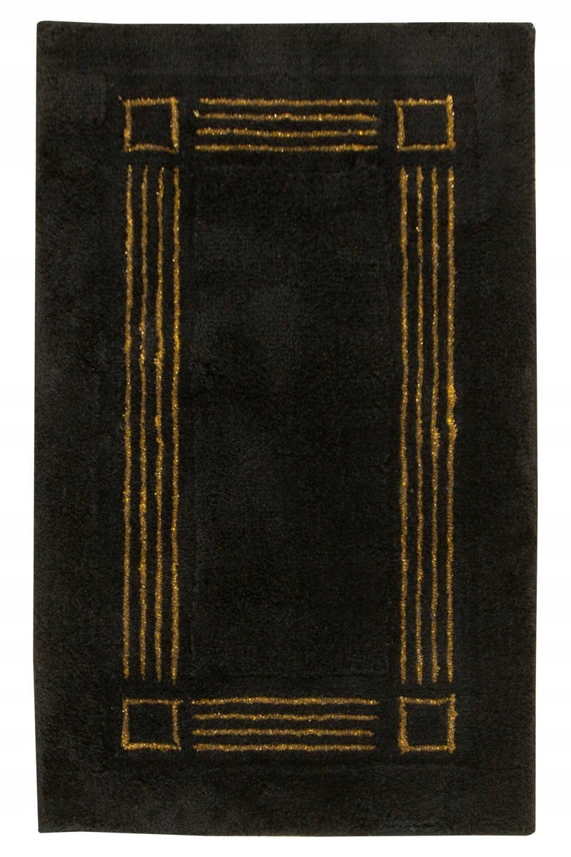 

60x100 cm Dywanik Do Łazienki Czerń Złoty Petra