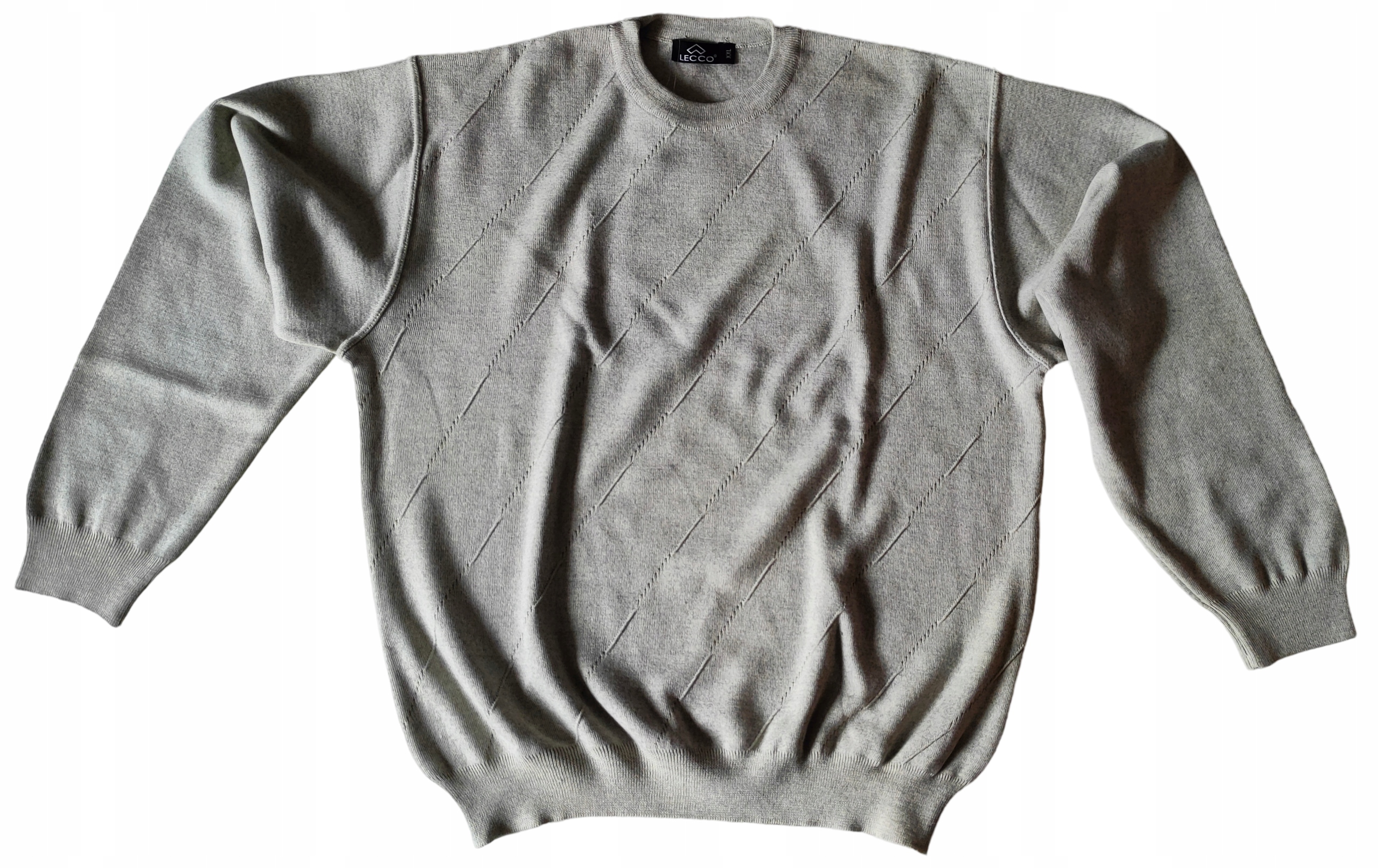 Lecco Velké Velikosti Silný Vlněný Svetr Pullover Béžový 2XL 132 cm