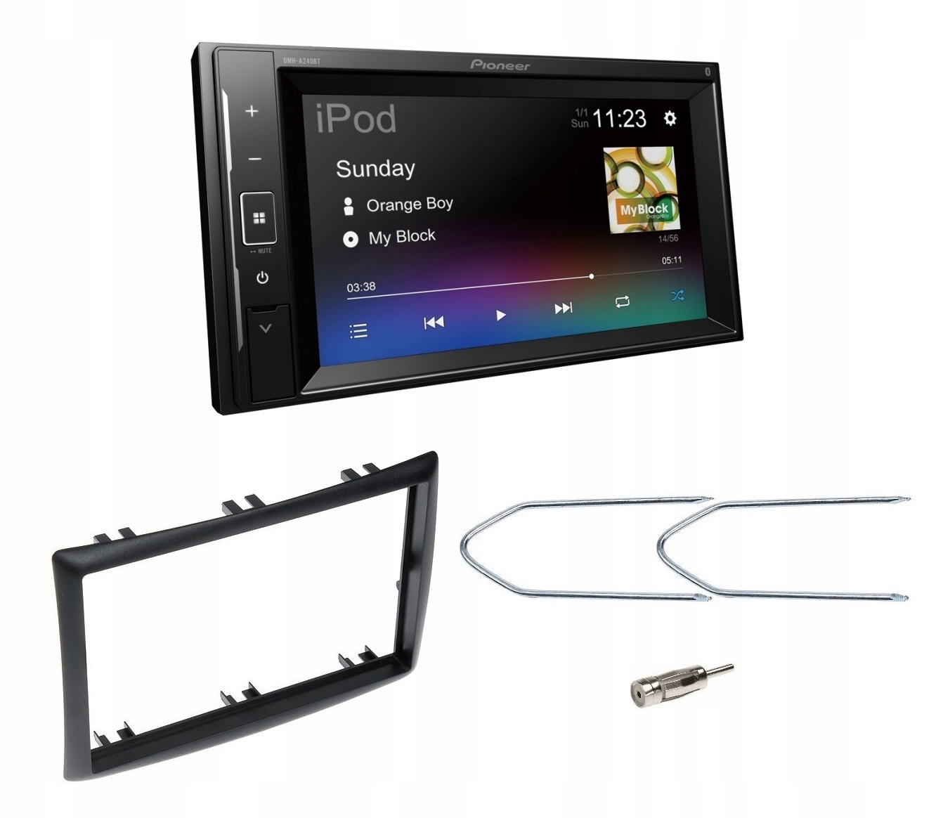 Pioneer DMH-A240BT Rádio 2DIN LCD Bluetooth Usb Renault Megane 2002-2010
