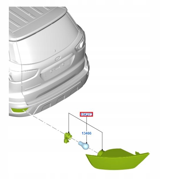 LAMPA TYLNA LEWA PRZECIWMGIELNA EcoSport/Kuga Mk2 Informacje dodatkowe żarówki w zestawie