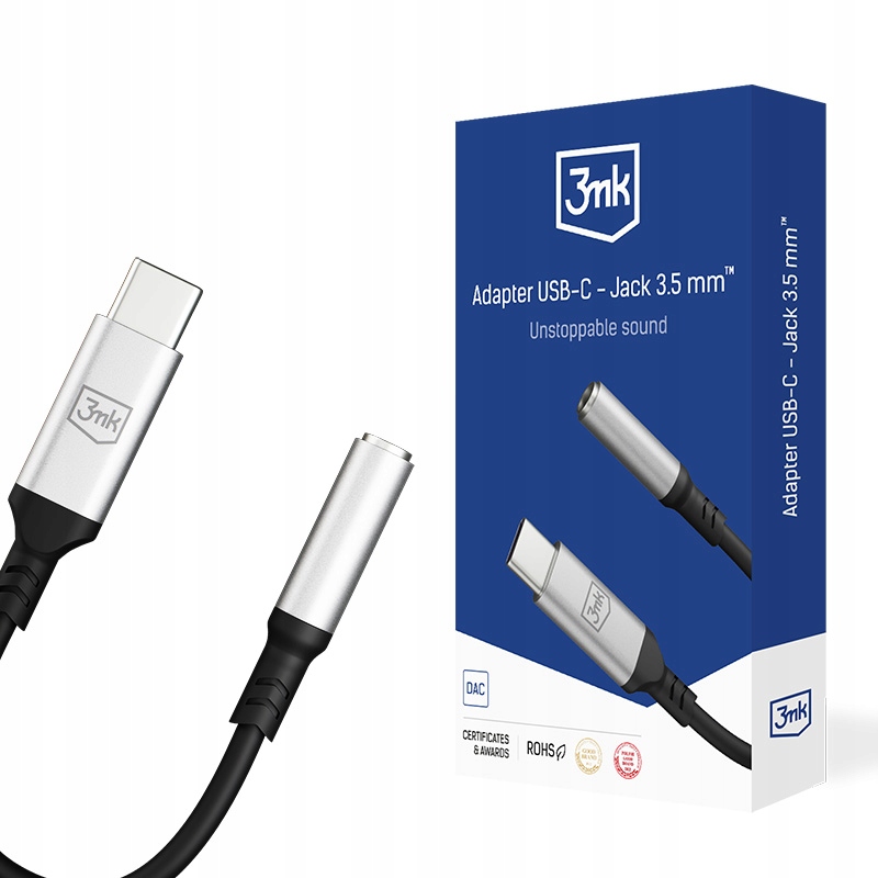 Adapter audio 3mk USB-C - Jack 3,5 mm typ żeński