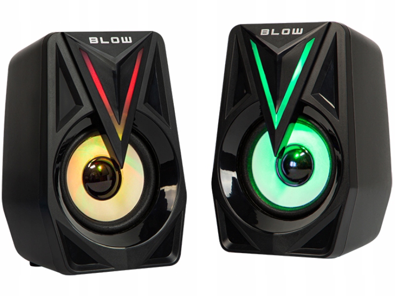 GŁOŚNIKI KOMPUTEROWE 2.0 PODŚWIETLENIE LED USB 8W Marka Hitelo