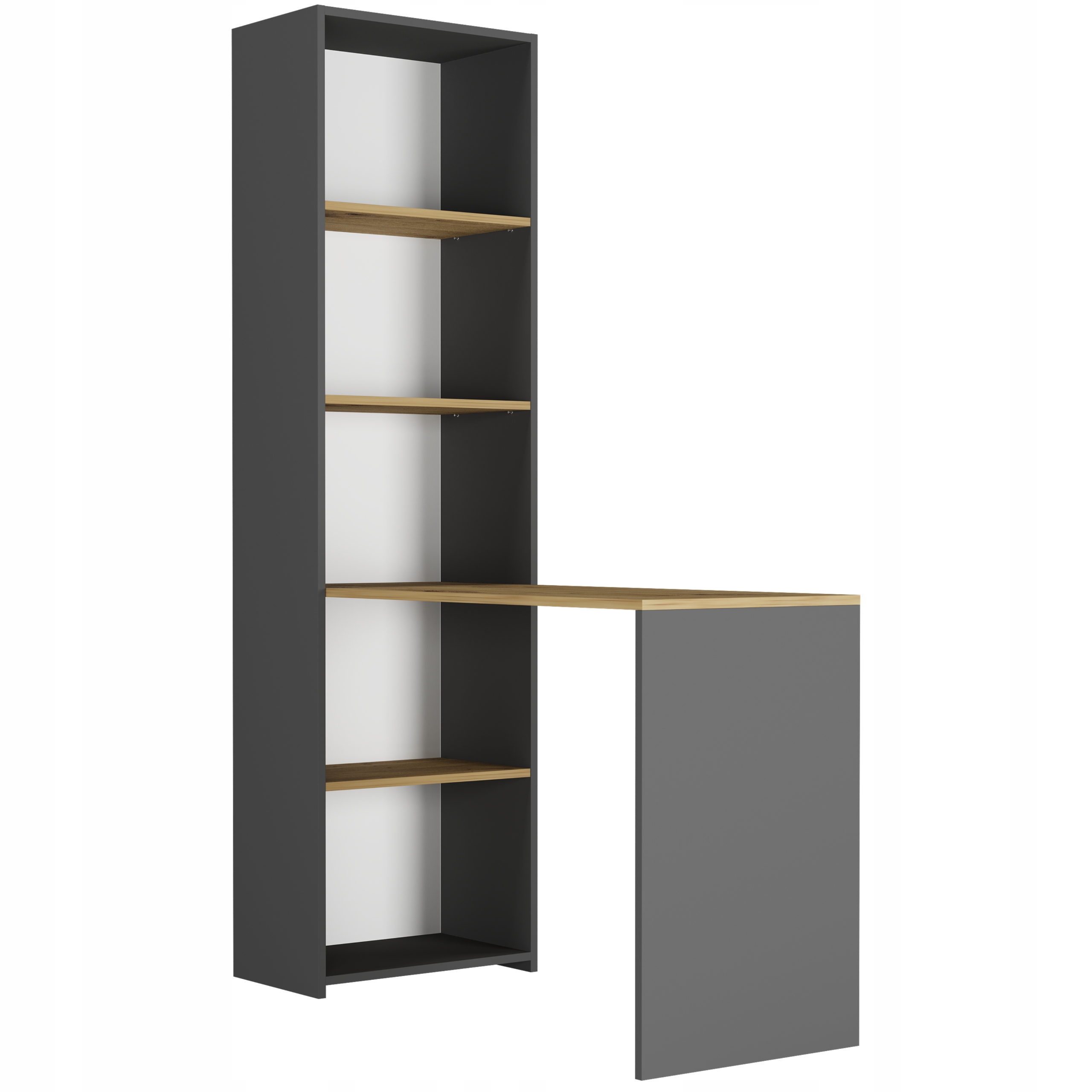 Nábytek Psací stůl, regál, kniha 125 cm B-50S Antracit MIX Artisan