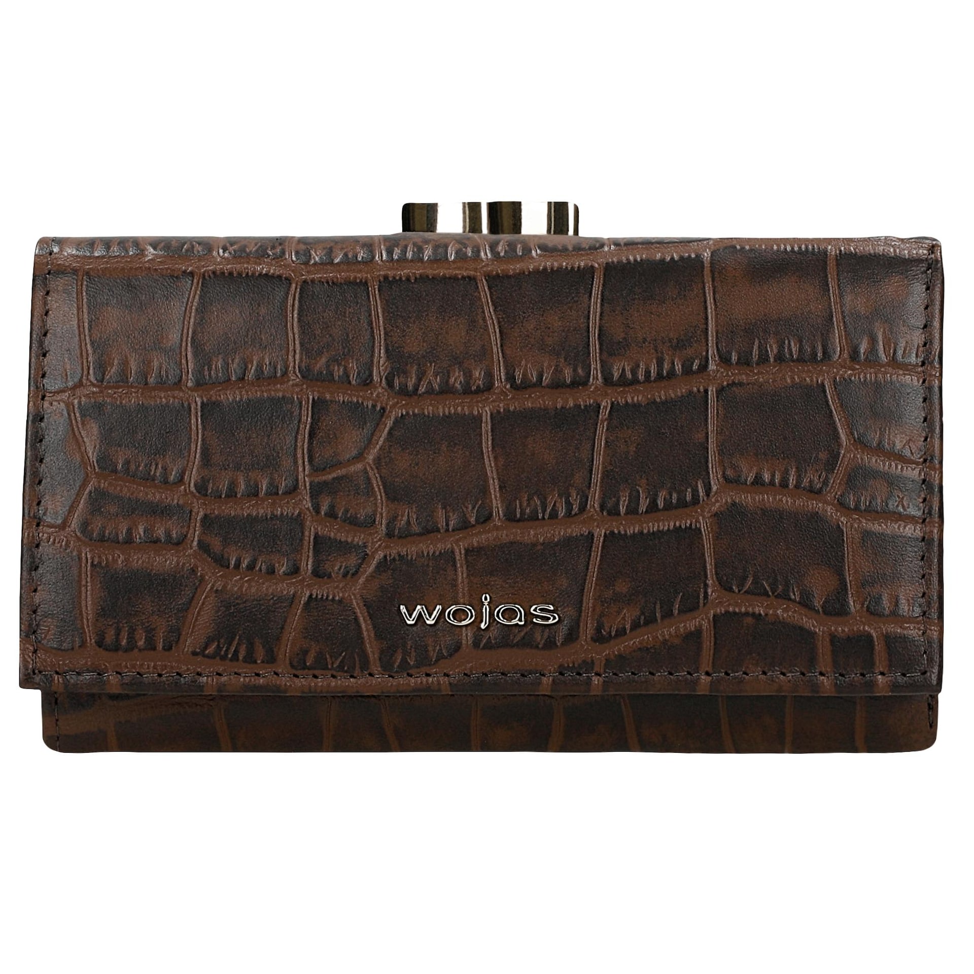 Hnědá dámská peněženka s ražbou krokodýlí kůže