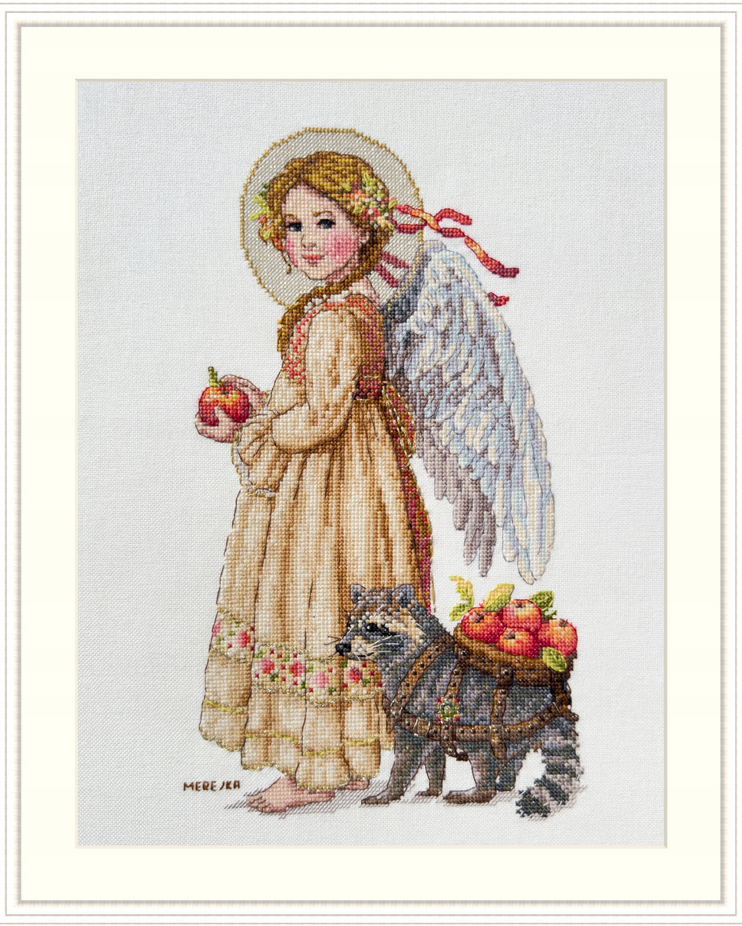 Sada pro křížkové vyšívání Merejka K-259B "Čas na jablka" 17x27 cm