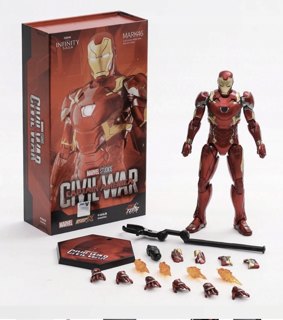 Pohyblivá figurka Iron Man Mk46 18 cm Premium Marvel Zd Toys Originální