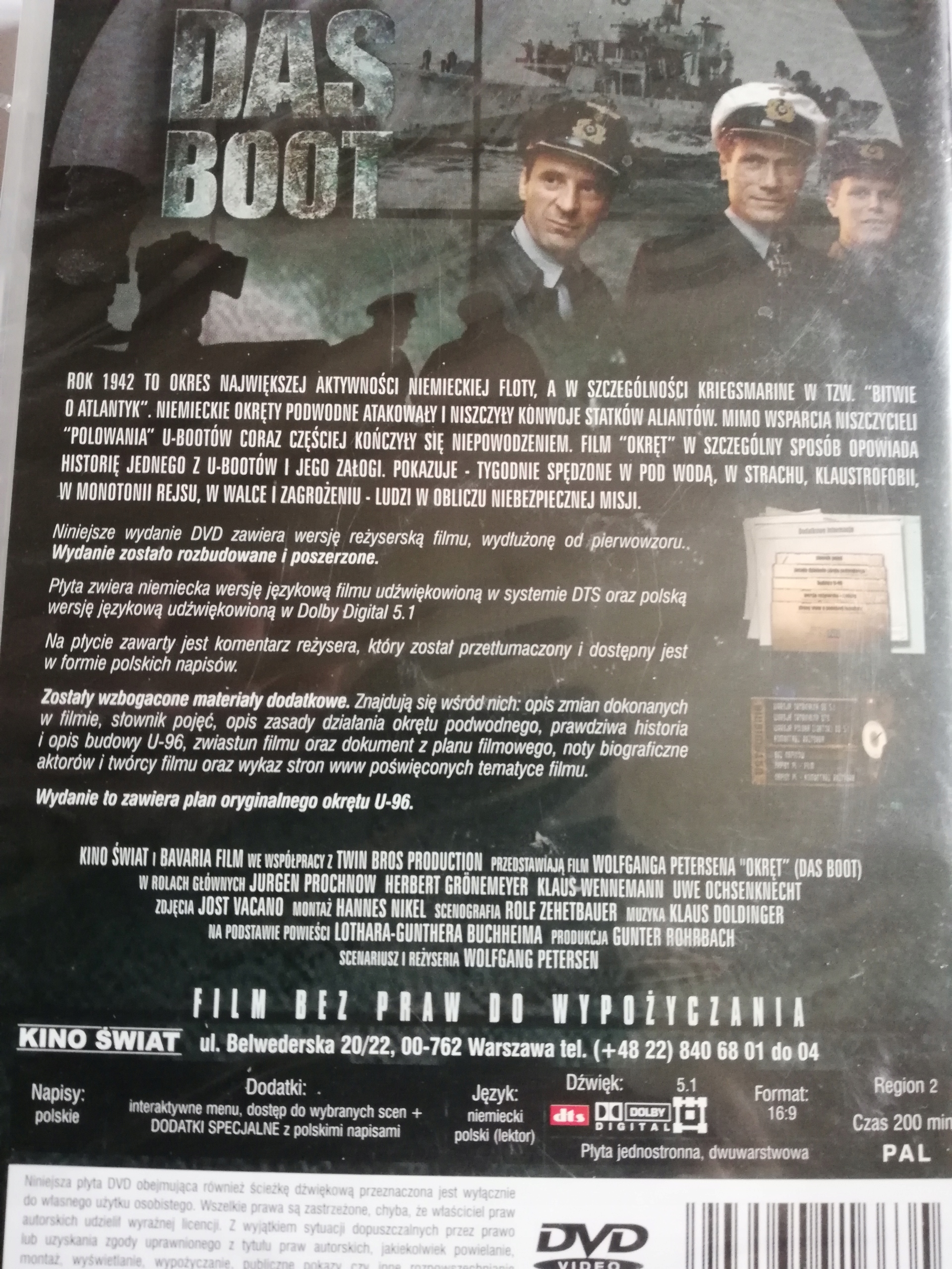DAS BOOT (OKRĘT) DVD Gatunek wojenne