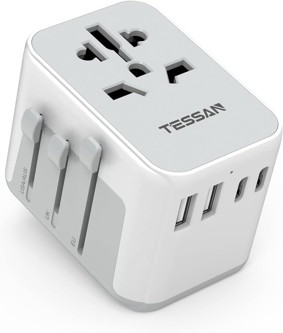 Tessan Univerzální cestovní adaptér 224 Země 2xUSB Usb-c Eu Uk Usa