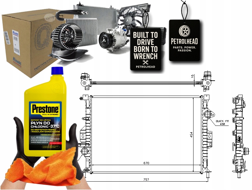 Chladič Motoru Volvo S60 II S80 II V40 V60 I V7 #Petrolhead Pro+ Kit5