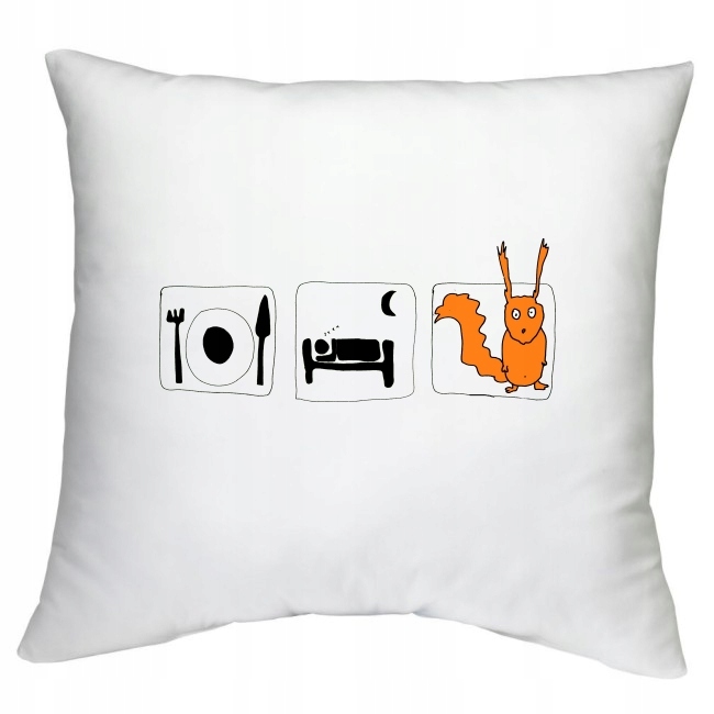 PODUSZKA WIEWIÓRKA RUDA WIEWIÓR bóbr WZORY Kolor biały