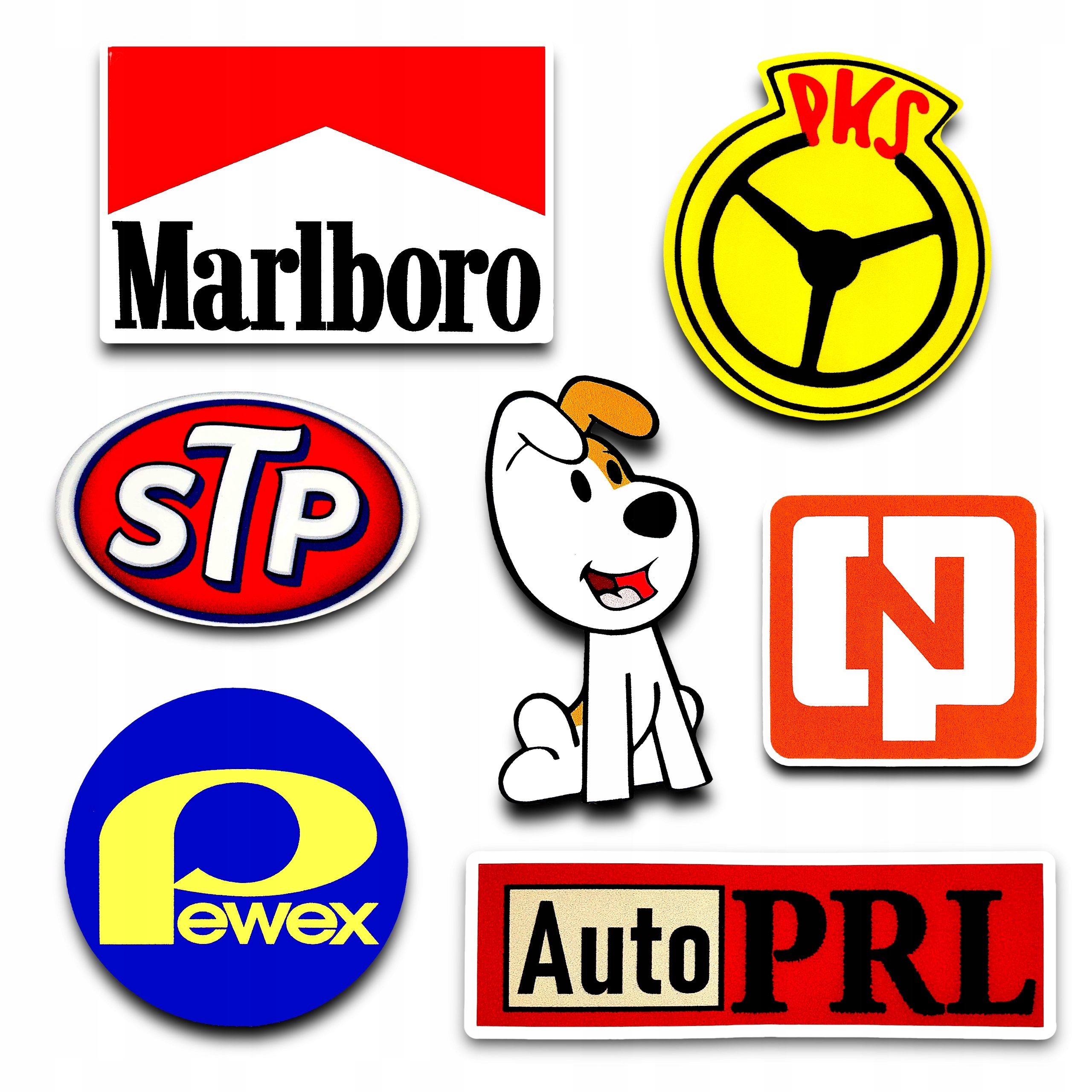 Plansza Zestaw Pakiet Naklejek Prl Retro Marlboro Pewex Pks Cpn 7 szt.