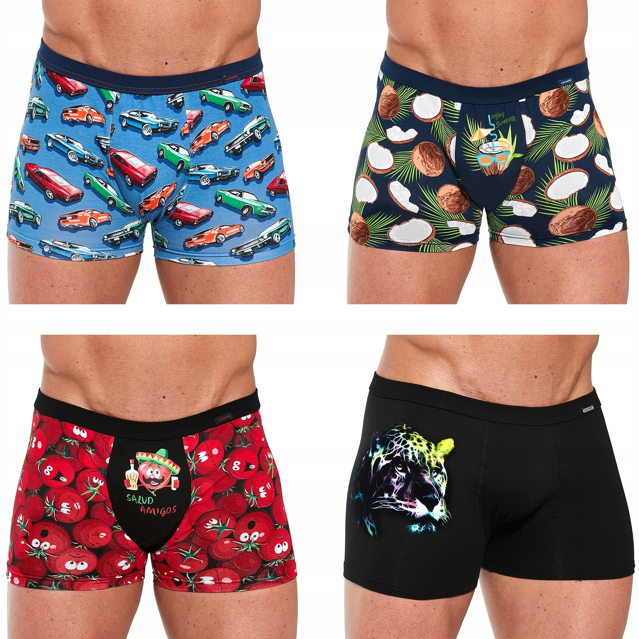 Boxerky Cornette Tattoo Various 4 ks velikost XXL