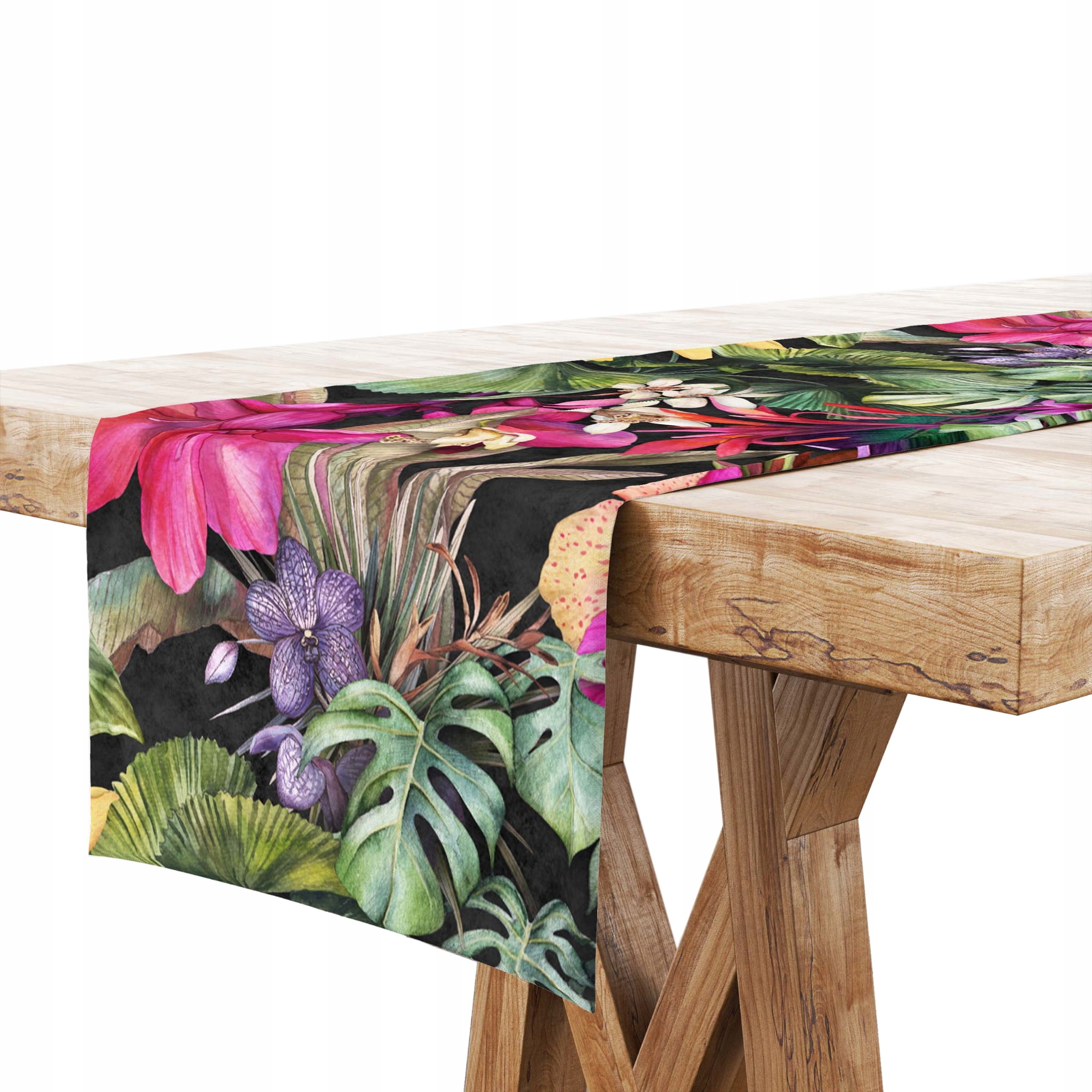 

Bieżnik na Stół 40x200 Liście Kwiaty Kolorowe 8557