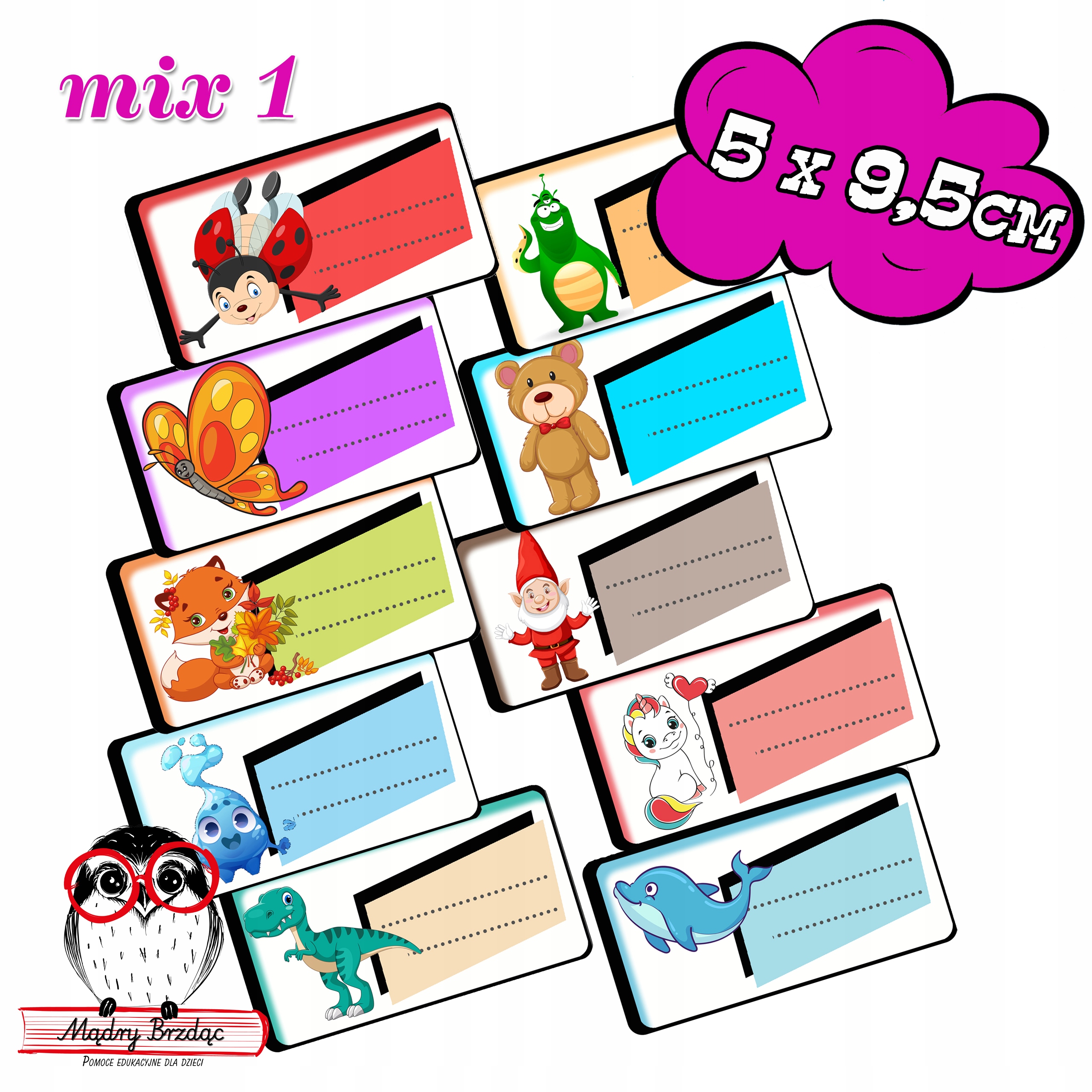 - Etykiety na szafki szatnia - MIX 1 - 10 szt ISBN 5905123041914